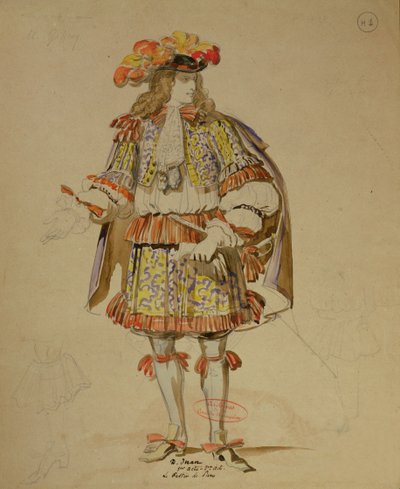 Costume design for an 1847 production of 